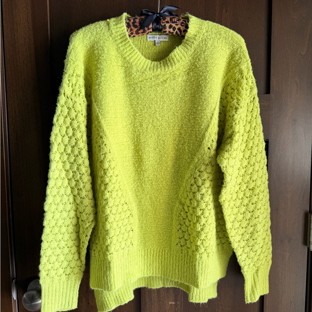 Moon River (purchased at Anthropologie) Bia Bright Lime Yellow Sweater
